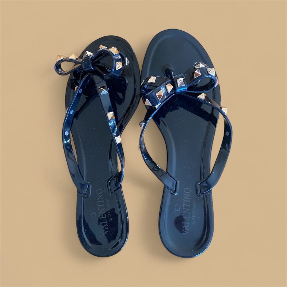 Women's Black Sandals with Studs